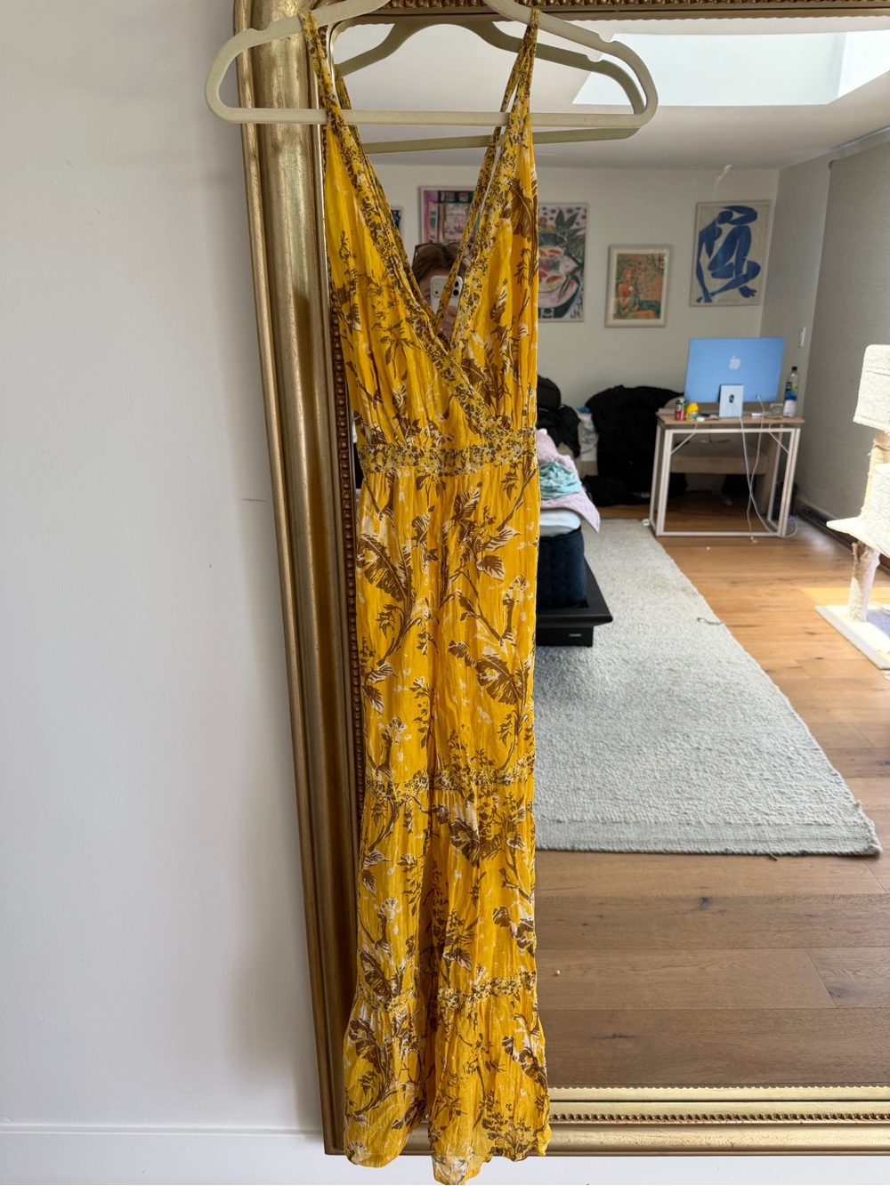 Free People Yellow Floral Jumpsuit